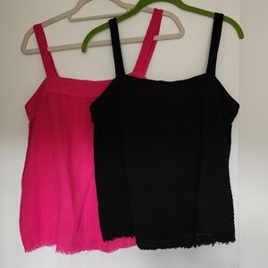 Two NWOT Michael Stars Tamara Gauze Tanks Size S